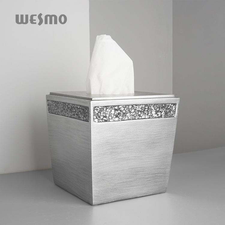Reasonable Price Luxurious Modern Bathroom Accessories Polyresin Tissue Holder Box